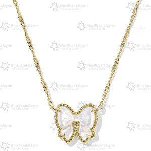 Haley Bow Gold Short Pendant Necklace